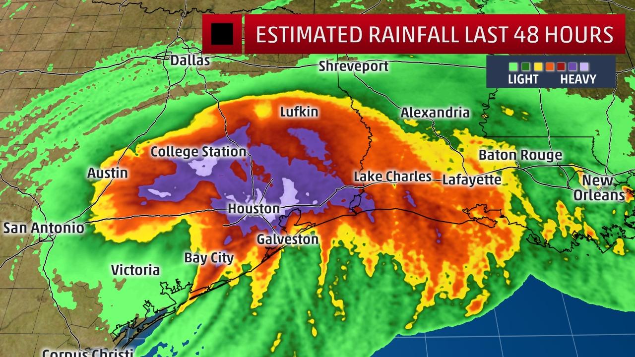 Harvey storm in Houston forecast.